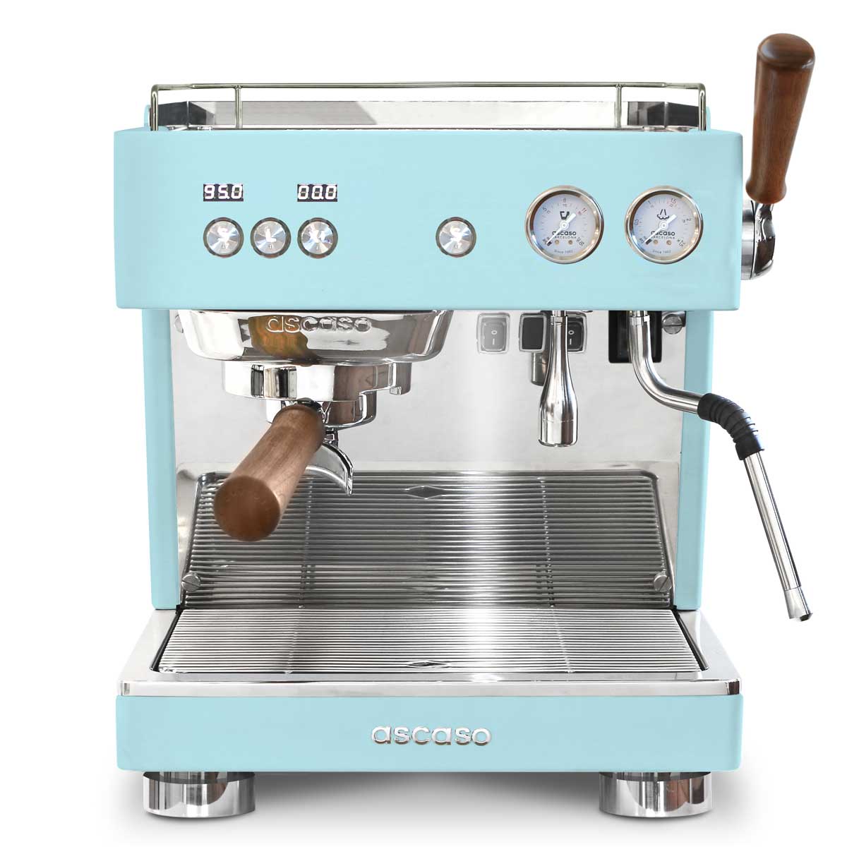 ascaso baby t single group espresso machine in mist blue