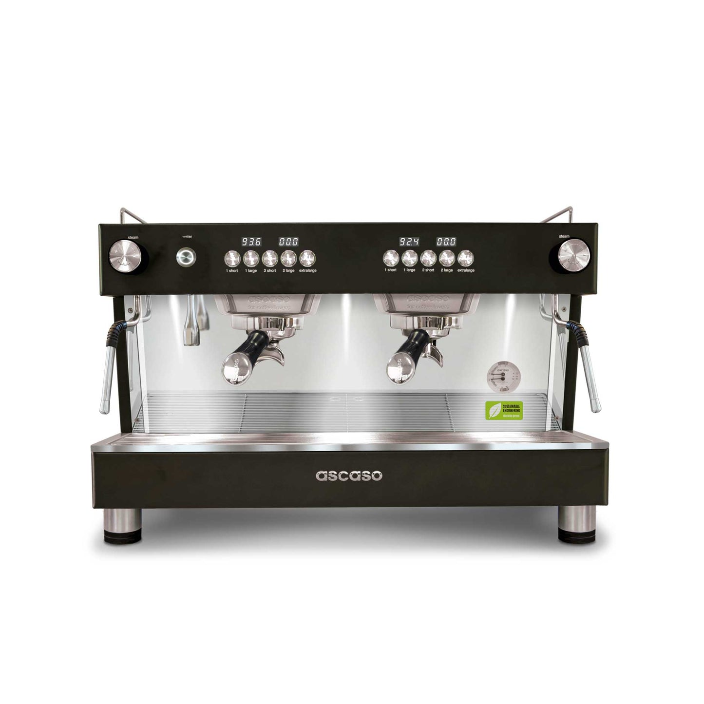 ascaso barista t one two group espresso machine in black