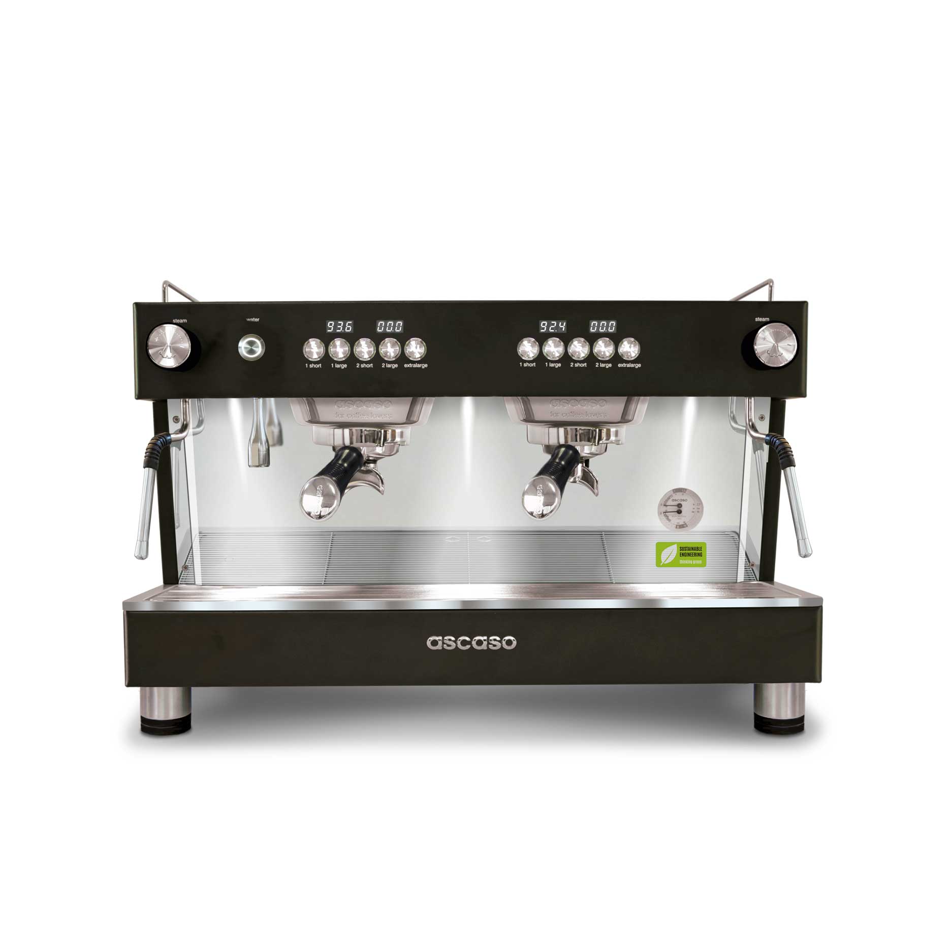 ascaso barista t one two group espresso machine in black
