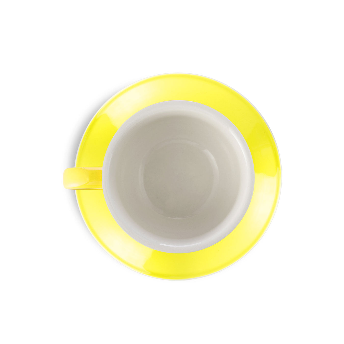 yellow cappuccino cup and saucer set