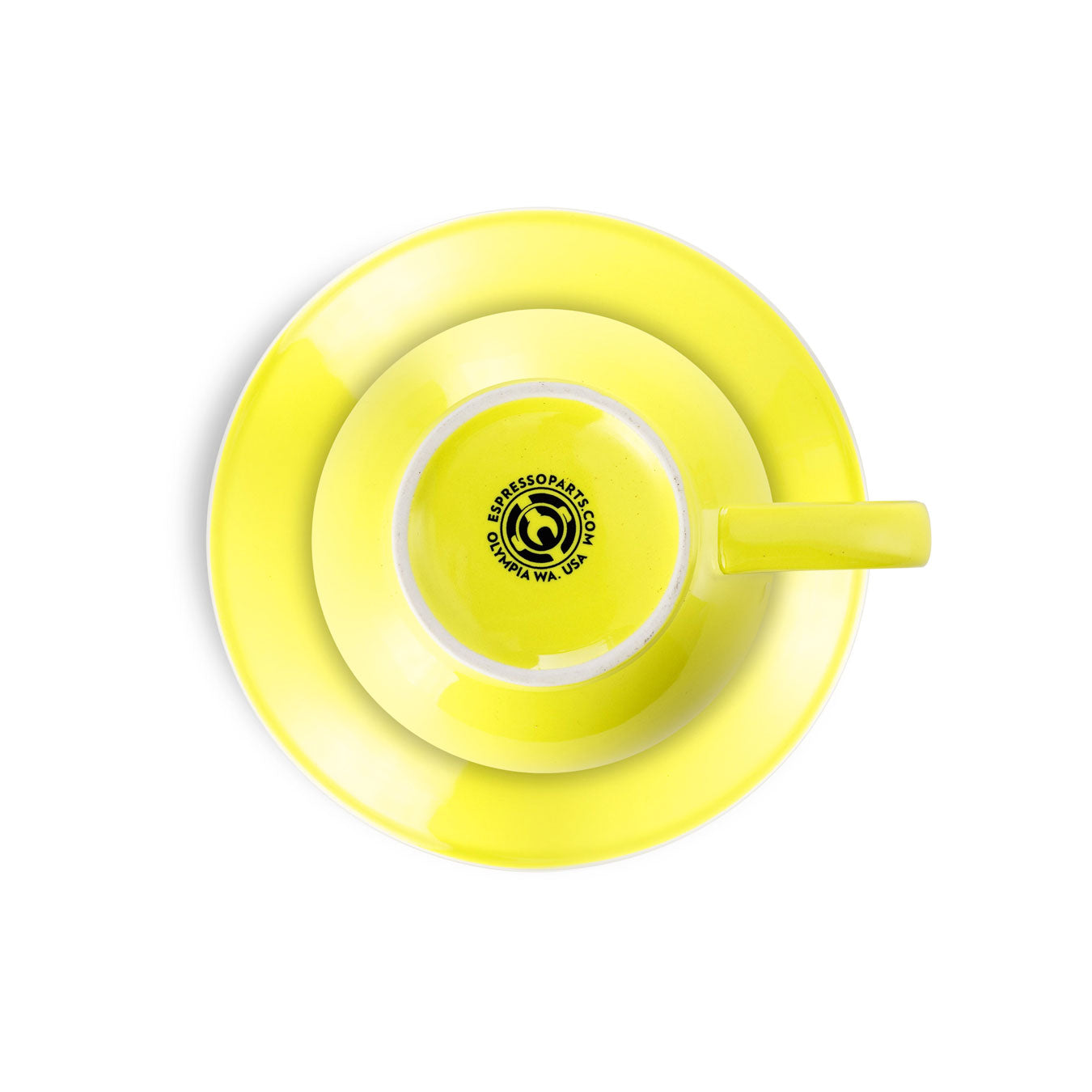 yellow cappuccino cup and saucer set