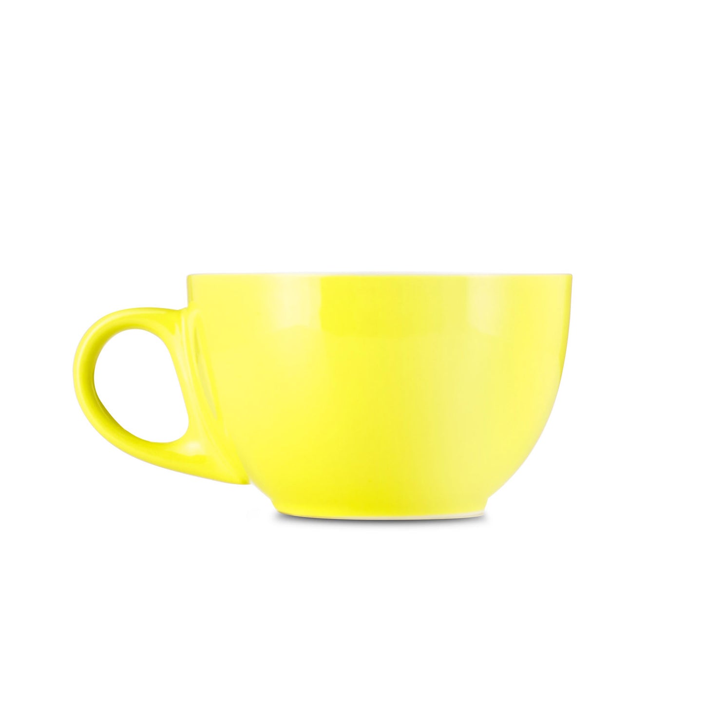 yellow cappuccino cup and saucer set