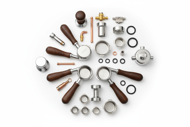 portafilters, tampers, baskets, screens, gaskets, any espresso parts and for ascaso
