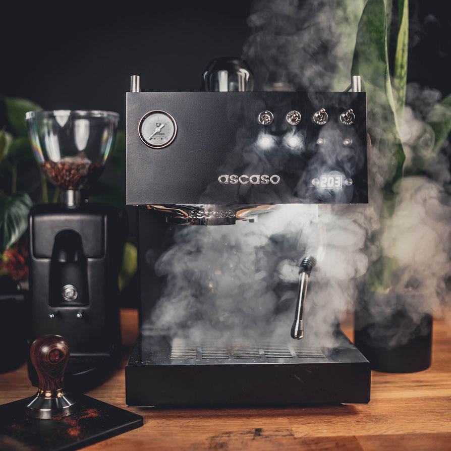 ascaso steel uno black esprsso machine steam