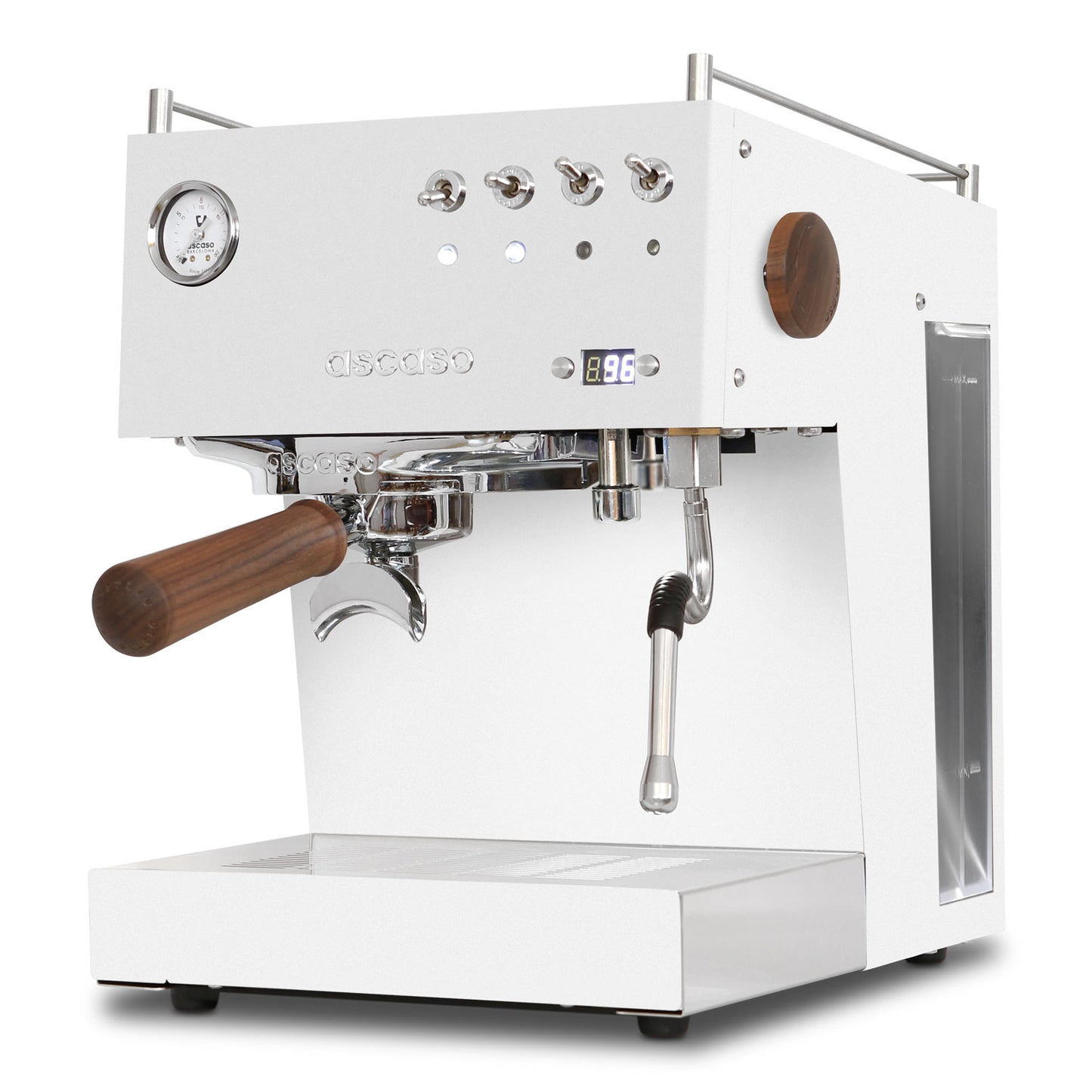 Steel DUO PID Espresso Machine – Dual Thermoblock, Programmable, 120V (White)