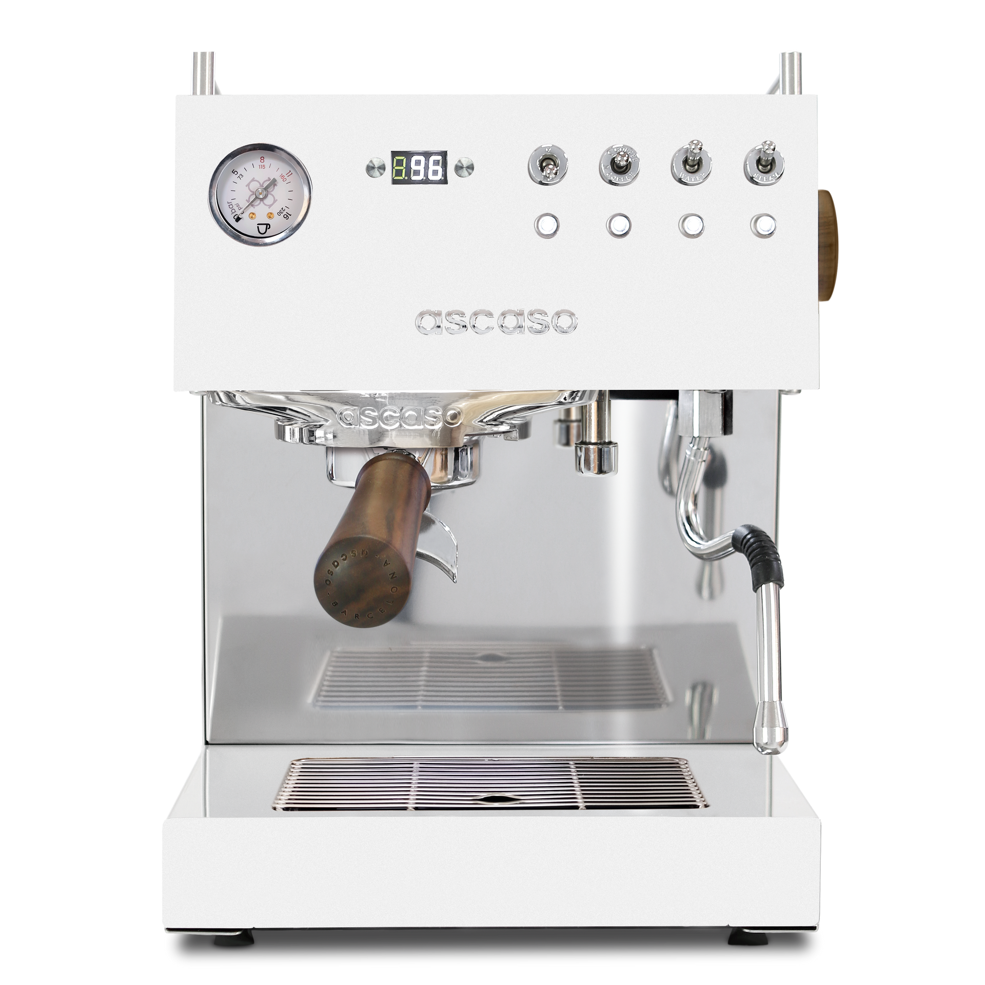 ascasoレトロエスプレッソマシン ホワイト Ascaso Steel DUO Espresso Machine – White – AscasoUSA
