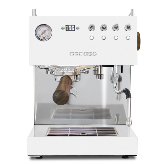 Steel DUO PID Espresso Machine – Dual Thermoblock, Programmable, 120V (White)