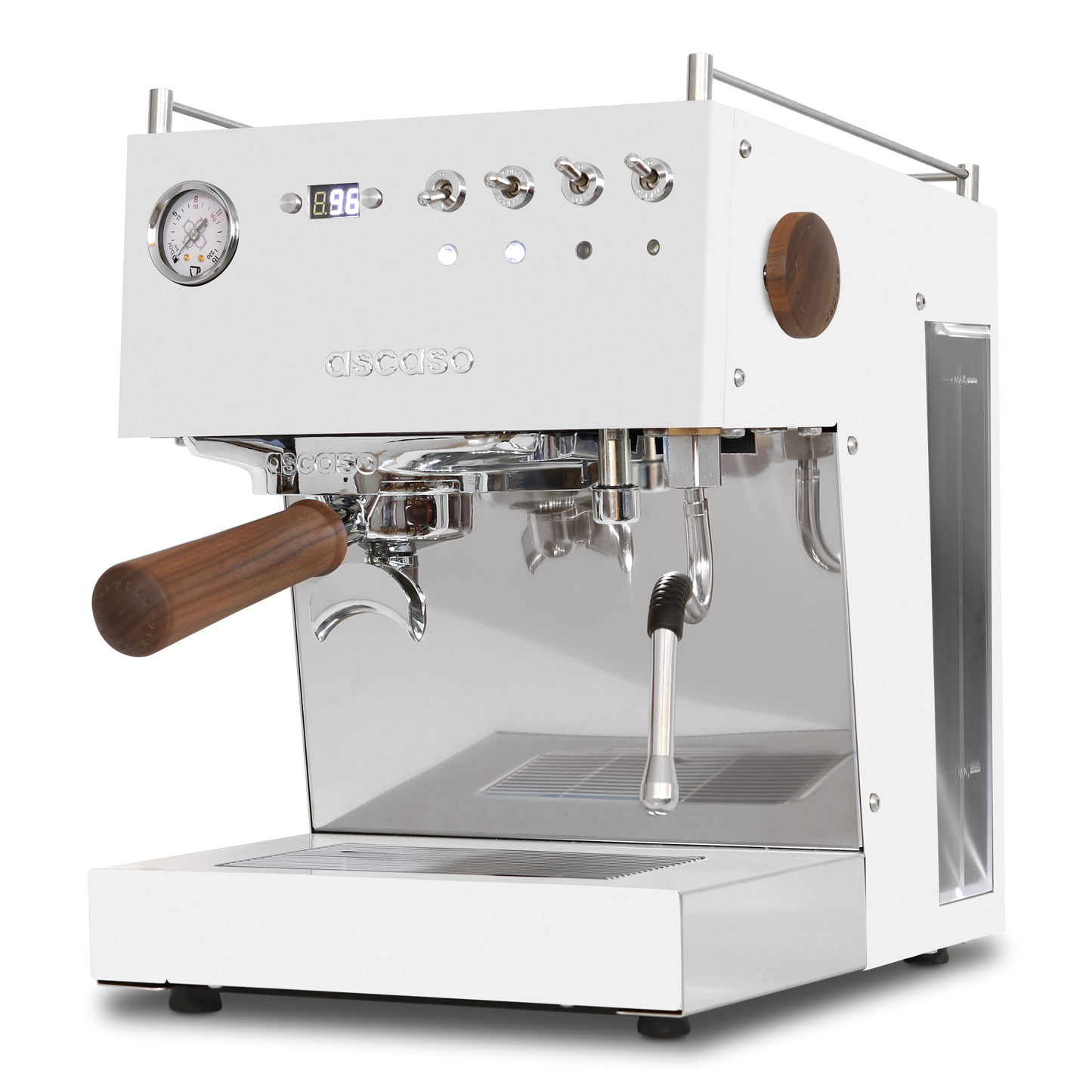 Steel DUO PID Espresso Machine – Dual Thermoblock, Programmable, 120V (White)