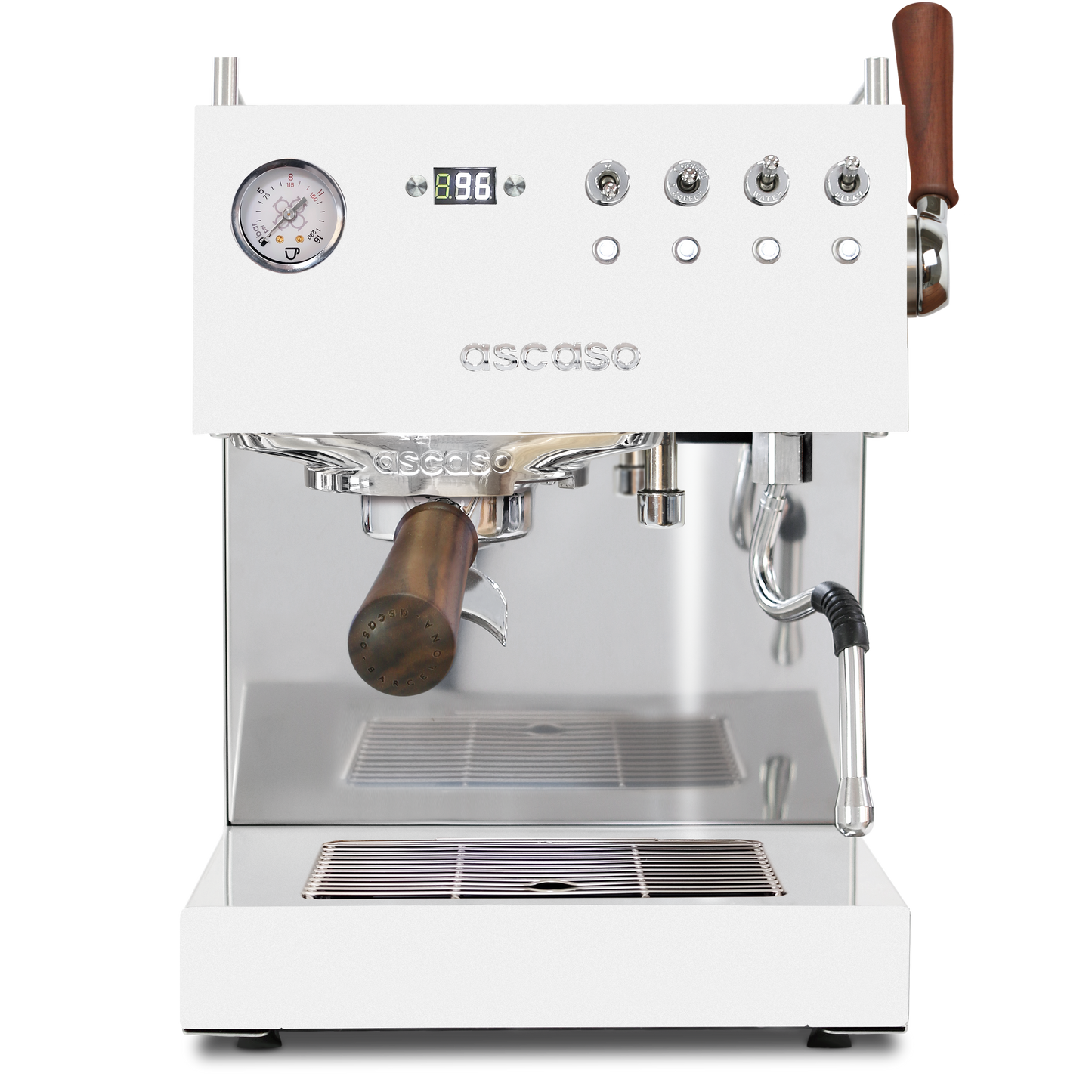 Ascaso Steel DUO PLUS PID Espresso Machine – Dual Thermoblock, Programmable, 120V (White)