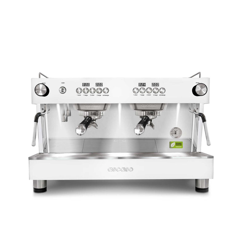 ascaso barista one two group espresso machine in white