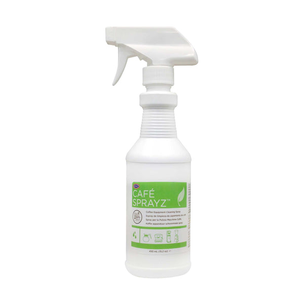 urnex cafe sprayz plant based surface cleaner in spray bottle