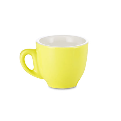 yellow espresso cup and saucer