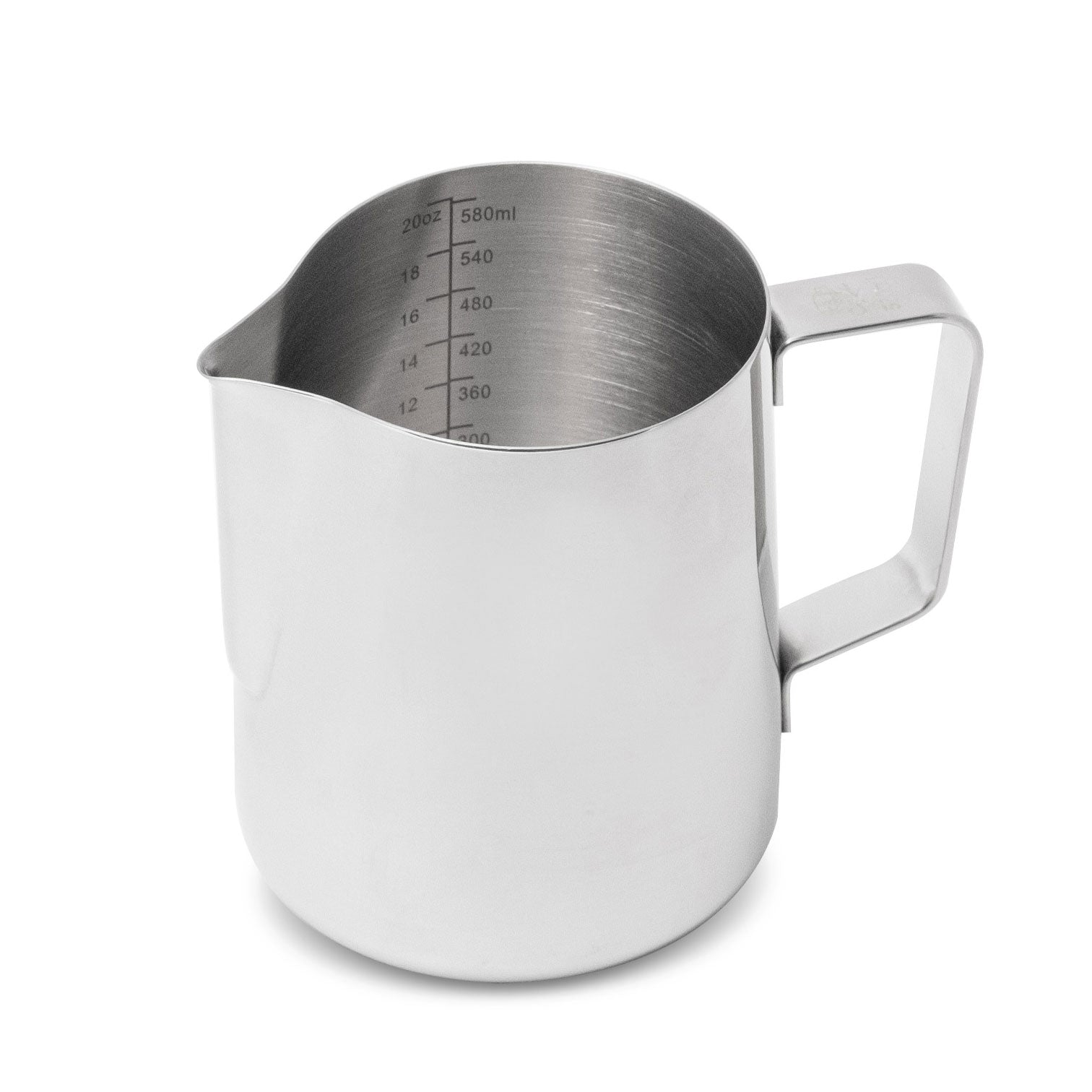 barista basics 20 ounce silver steaming pitcher