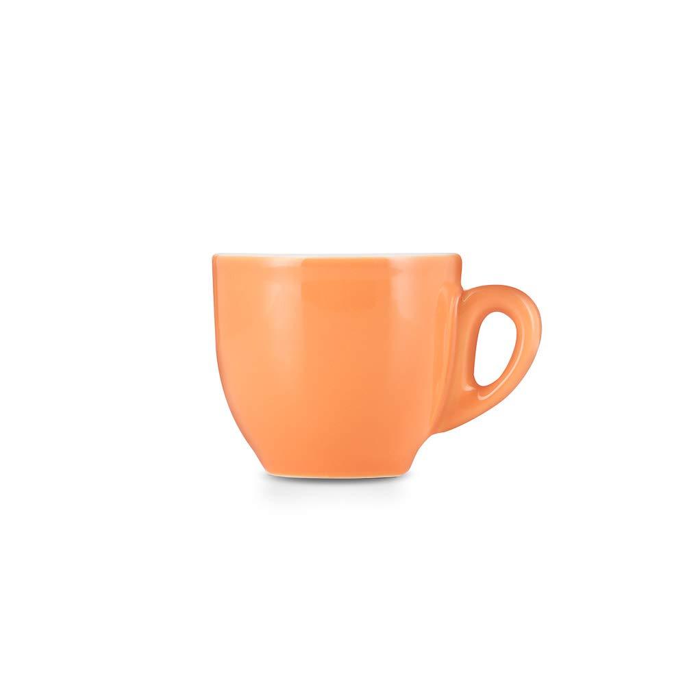 homEdge Mini Procelain Espresso Cup, 3 Ounces / 90 ml Tiny Coffee Mugs Demitasse for Espresso, Tea- Orange