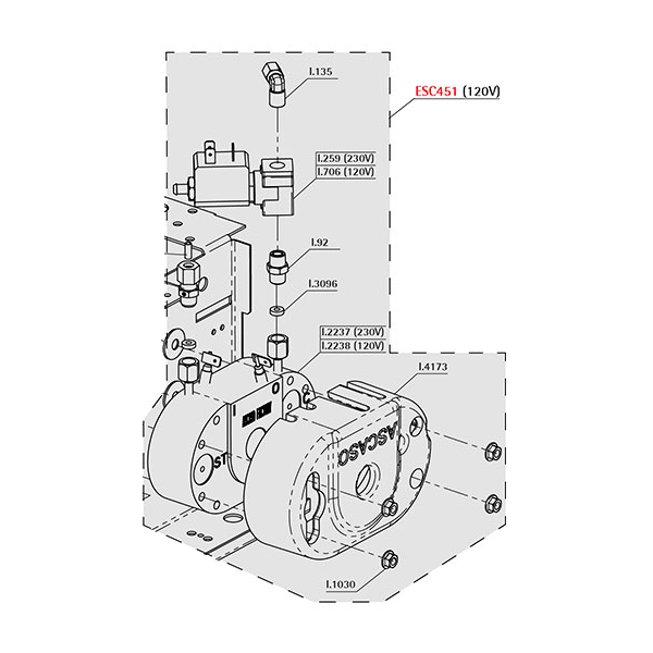 Ascaso Steel Duo PID Thermoblock Assembly for Steam - 110V