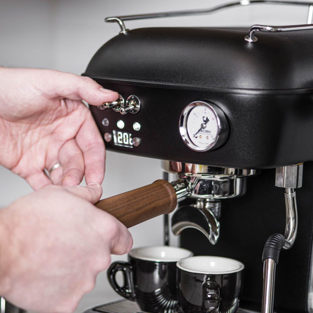 ascaso dream pid espresso machine walnut handle