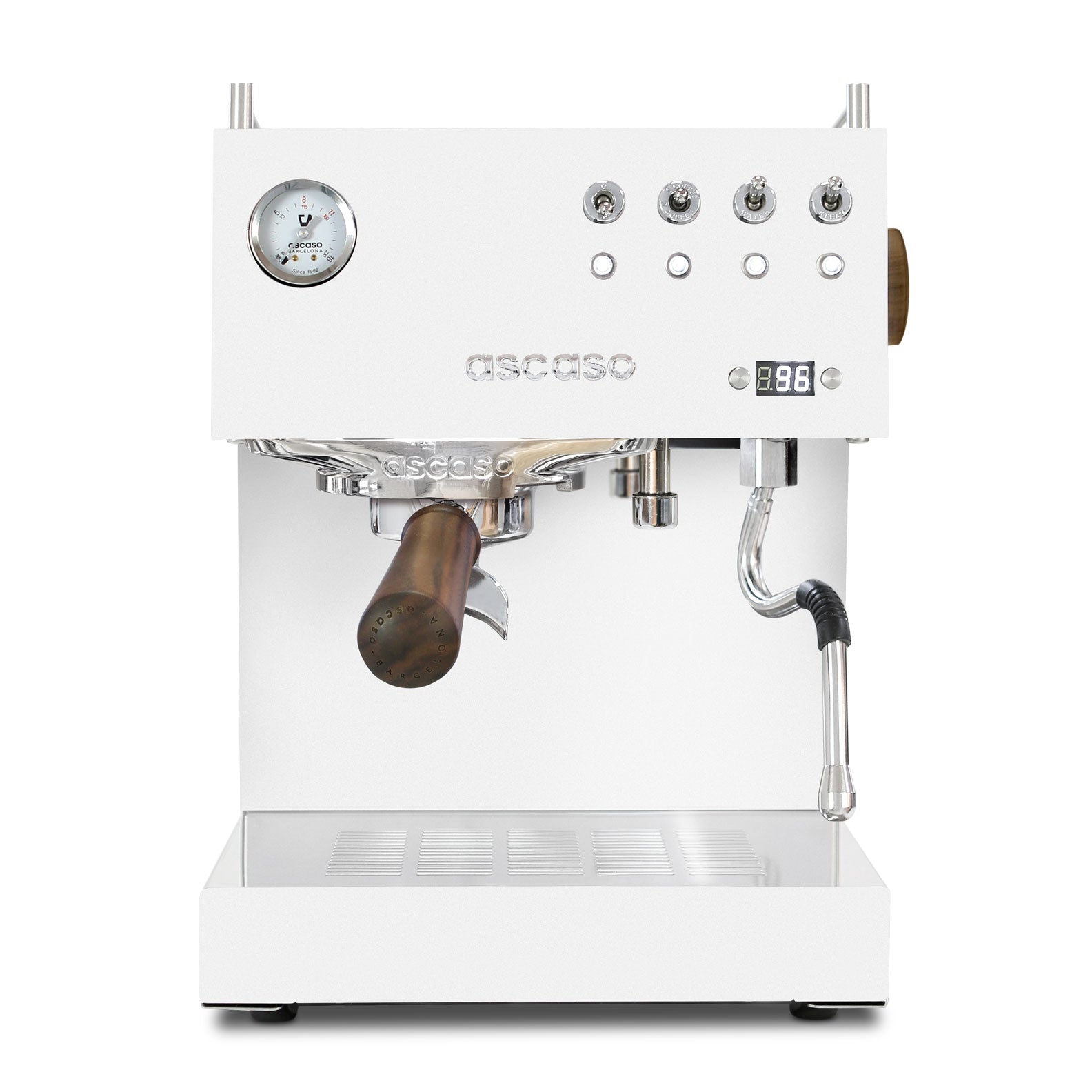 Steel DUO PID, Programmable Espresso Machine w/ Volumetric Controls, Dual Thermoblock, 120V (White)